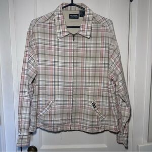 Wolverine Plaid Zip Up Lightweight Cotton Jacket with Pockets, Unisex, Sz XL